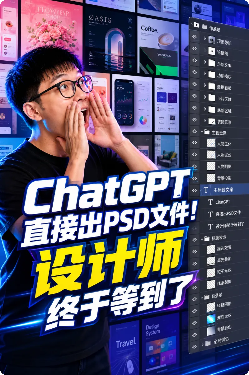 ChatGPT直出PSD文件，设计师终于等到了
